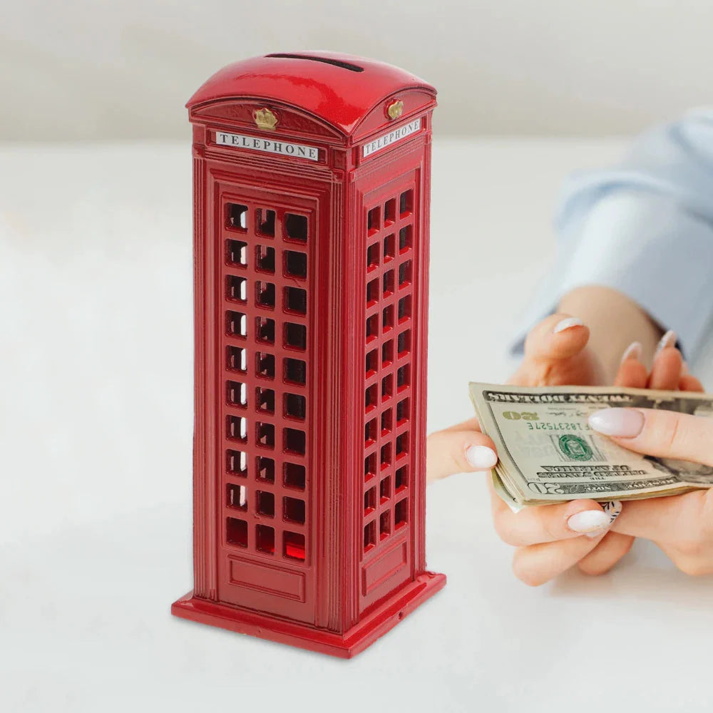 Vintage Telephone Booth Piggy Bank Palace