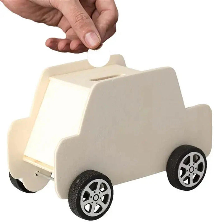 Wooden Car Shaped Piggy Bank Palace