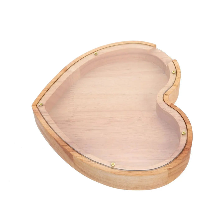 Wooden Heart Piggy Bank Piggy Bank Palace
