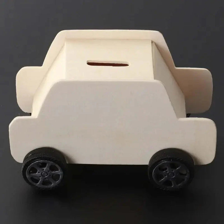 Wooden Car Shaped Piggy Bank Palace