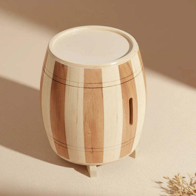 Wooden Barrel Piggy Bank