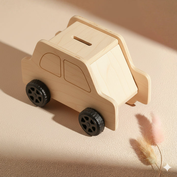 Wooden Car Piggy Bank