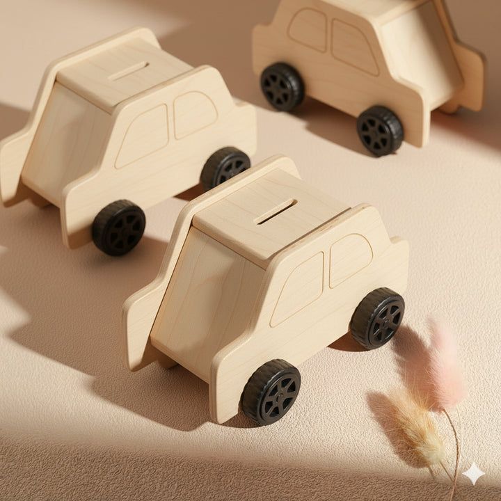 Wooden Car Piggy Bank