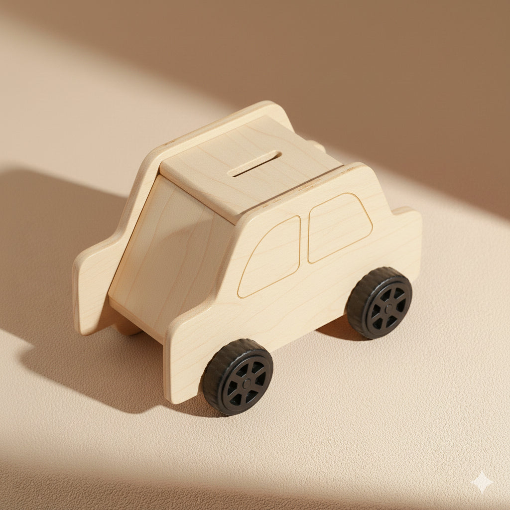 Wooden Car Piggy Bank